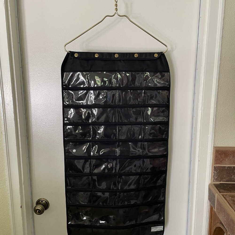 Accessor-Eaze Black Double-Sided Jewelry Organizer 80 Pockets